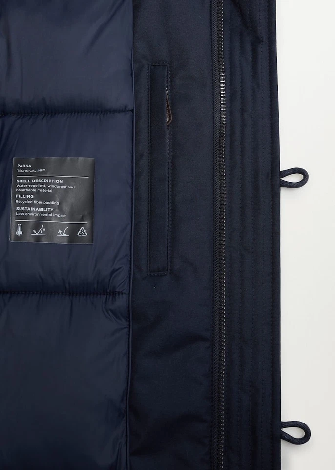 MANGO parka men jacket (Navy) - Brand New With Tag - S Size - Image 2 of 4