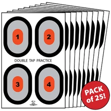 25 Paper Shooting Targets Gun Ranges Pistols Rifles Handguns Double Tap 12x18