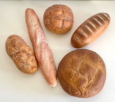 Lot of 5 Realistic Display Bread Rolls Bakery Faux Prop Fake Food