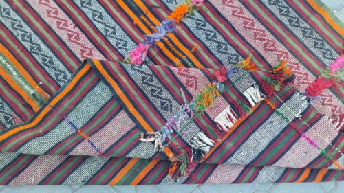 Antique Area rug, Primitive rug, Shaggy rug, Flokati Rug, Colorful Rug 4x6,kilim - Picture 4 of 6