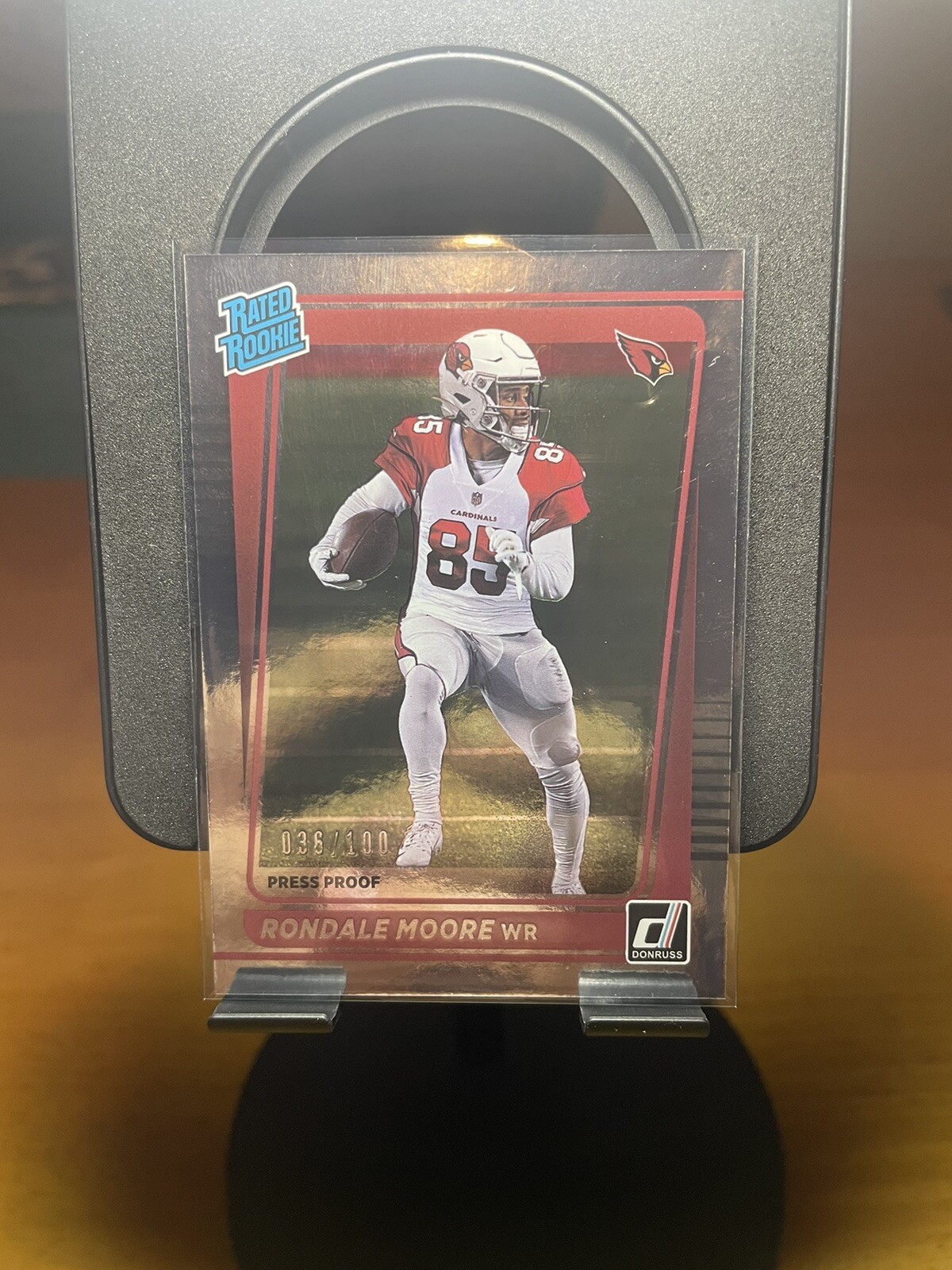 RONDALE MOORE 2021 Donruss Rated Rookie SILVER FOIL Press Proof #'d 36/100