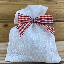 Red White Gingham Pre-Tied Bows - 3" Wide, Set of 12, Buffalo Plaid, Christmas