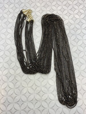 Kendra Scott Glam Rocks Black Gold Reese Multi-Chain Necklace Small bead (C)