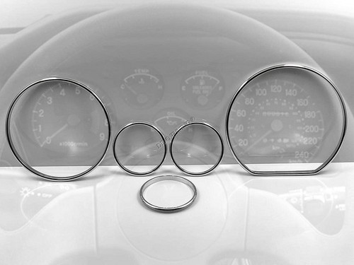 Per Mitsubishi Eclipse 1G 89-94 Anelli Alluminio Strumenti Strumentazione x5 - Imagen 3 de 7