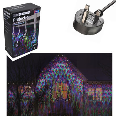 Festliche LED Lightshow Projektion Weihnachten Lichterkette 5er Set - Mehrfarbig.