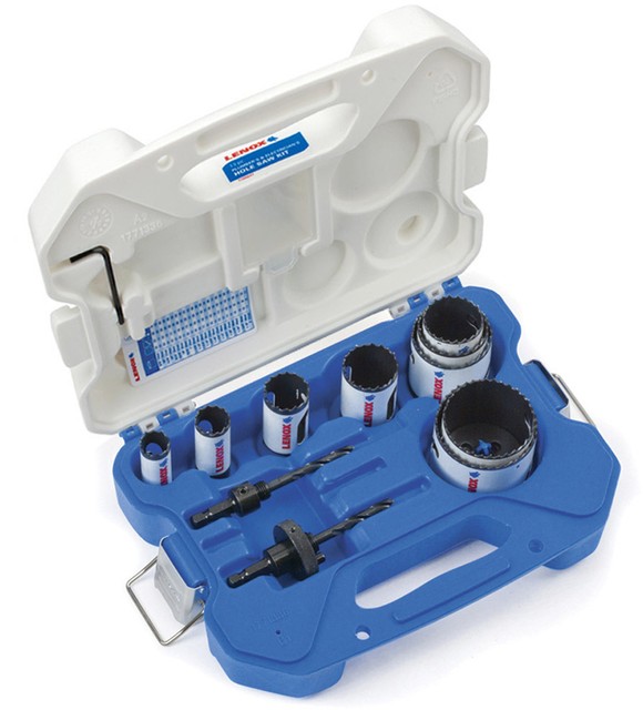LENOX Plumbers Electricians Bi Metal Hole Saw Kit 13 Pc Metal Case Arbors Pilot eBay