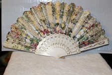 FAN SMALL HAND TYPE FAN WITH FLOWERS FLOWER WHITE A2