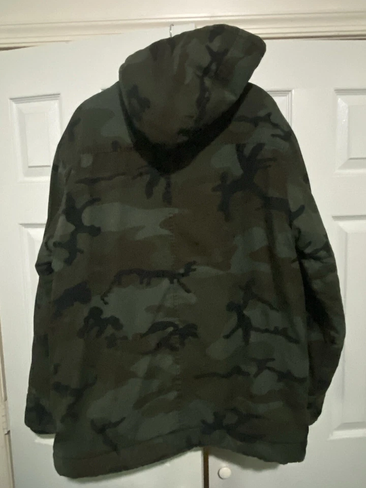 Excedente Para Hombre Parka con Capucha Ejército Camuflaje Chaqueta Negro Cálido Invierno Abrigo X Grande 🔥🔥 Foto 2 de 4