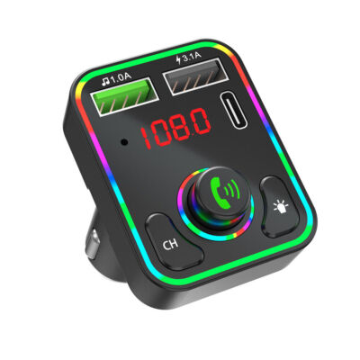 Bluetooth 5.0 Car Wireless FM Transmitter Adapter 2USB PD Charger AUX Hands-Free