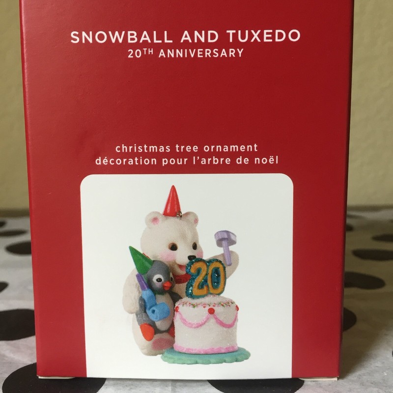 HALLMARK 2020 SNOWBALL and TUXEDO 20TH ANNIVERSARY Ornament New SHIP FREE
