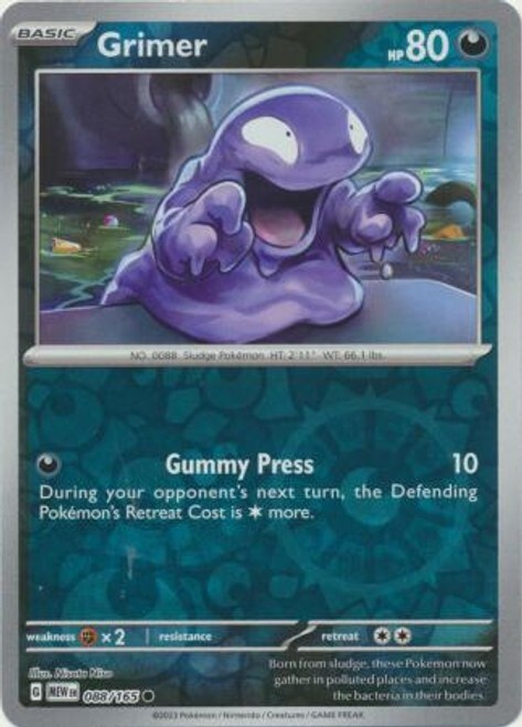 Grimer 088/165 Reverse Holo MEWen 151 English Pokemon Card - NM