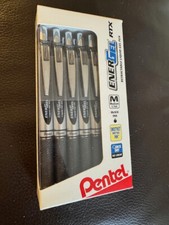 12 Pentel EnerGel Deluxe RTX 0.7mm RETRACTABLE Gel Ink Pens Black Liquid X1071B