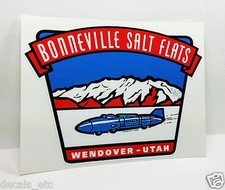 Bonneville Salt Flats Utah Vintage Style Decal Vinyl Sticker Rat Rod Hot Rod