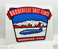 BONNEVILLE SALT FLATS UTAH Vintage Style DECAL, Vinyl STICKER, rat rod, hot rod