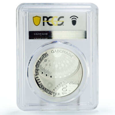 Gabon 1000 francs Islam Chechnya Heart Mosque Kadyrov PR70 PCGS