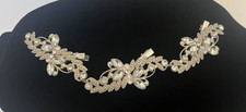 Vintage 3-Piece Silver Tone Rhinestone Hair Clip 9"