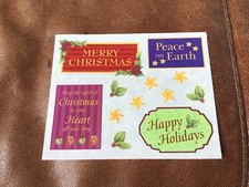 CREATIVE MEMORIES STICKERS: CHRISTMAS SIGNS  SAYINGS HOLLY STARS 