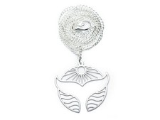 Whale Fin Necklace 45cm Charm Ocean Dolphin Stainless Steel Round Silver