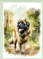 Leonberger Dog Greetings Card. Front of card can be personalised