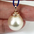 Enormous 15.7 x 17.7mm CHAMPAGNE South Sea Pearl Pendant, 14K Solid Gold #P5362
