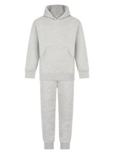 Chłopięcy Dres Zestaw Polar Bluza z kapturem Top i spodnie do joggingu Szare Joggery Spodnie dziewczęce