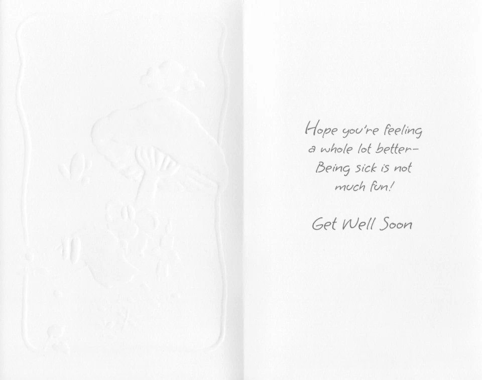 Cute GET WELL Card, Sick Mouse Thinking Of You by Gallant Greetings + Envelope - Image 2 of 4