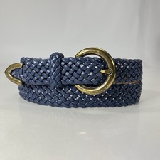Talbots Blue Genuine Leather Braided Belt - Women's Size 28