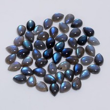 100 Natural Labradorite Pear Cabochon Gemstone Lot 20 Ct. 10X7X5 mm GCL-23