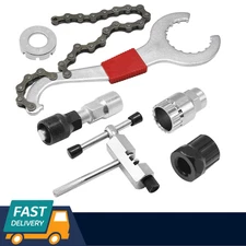 6PCS Bike Tool Kit w/ 3-in-1 Cassette Remover Wrench Crank Puller Extractor New