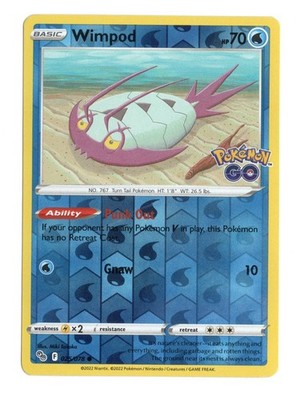 Wimpod 025/078 Common Pokemon GO Pokemon Reverse Holo Near Mint