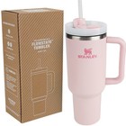 Thermobecher mit Strohhalm und Henkel, 1200ml 40oz Kaffeebecher To Go mit Deckel