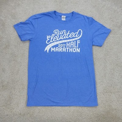 Graphic T Shirt Mens Medium Blue Run Elevated Half Marathon 2017