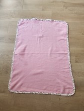 Le Bebe Favorite Lovey Security Blanket Pink Fox Baby Plush Soft White Trim Euc