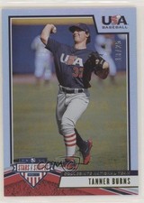 2019 USA Baseball Stars & Stripes Longevity Gold Team Logo /25 Tanner Burns 00ab