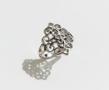 High Polished Sterling Silver Vines Ring