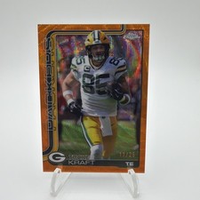 2025 Topps Chrome Football Tucker Kraft True Orange Wave /25 Green Bay Packers