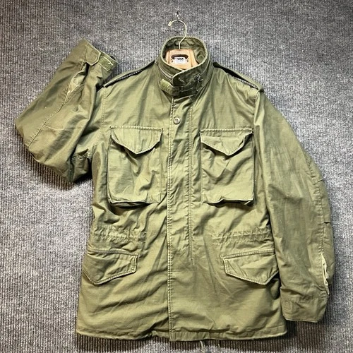 Vintage 60s Vietnam M65 OG107 Military Field Jacket Small Green Talon Zipper