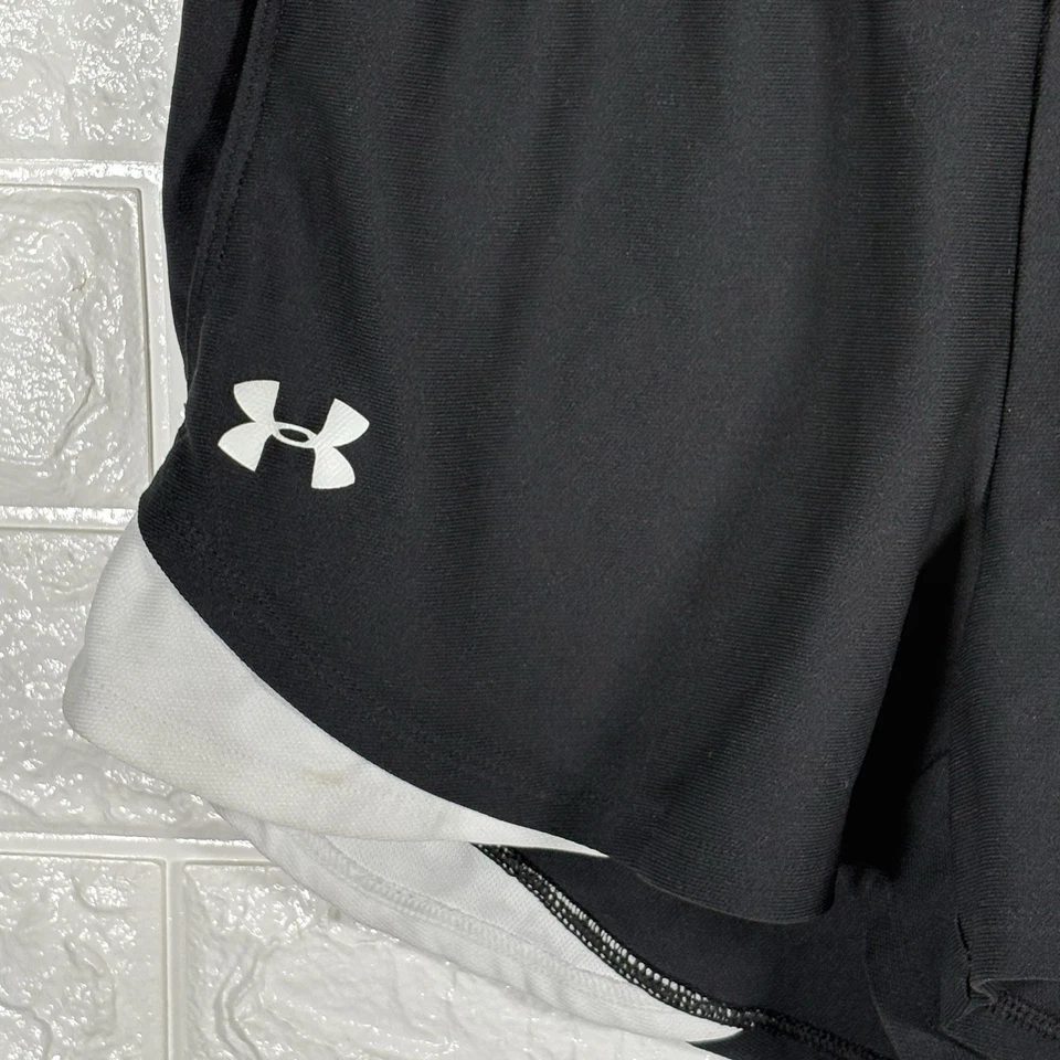Under Armour Womens Shorts Size Small Black Athletic Yoga Gym Bottoms Loose - Image 2 of 4