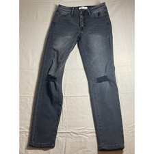 VERVET LOS ANGELES Distressed Gray Button Fly Skinny Jeans Women Size 28
