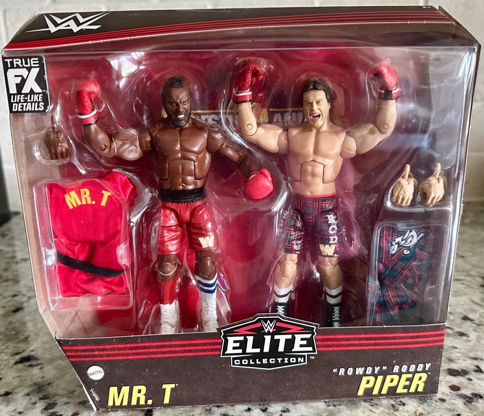 WWE MATTEL ELITE MR. T & ROWDY RODDY PIPER 2 PACK WRESTLING FIGURES MIB BOXING