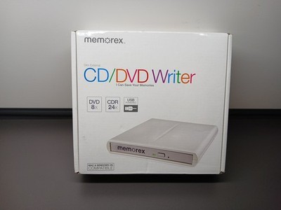 New Sealed MEMOREX CD/DVD Writer Burner Slim External 8X DVD 24X CDR USB Powered