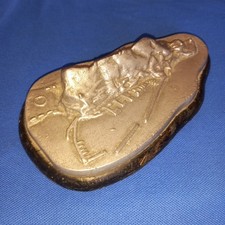 VINTAGE CAST METAL MODEL OF 'GIBRALTER' ON A WOODEN BASE
