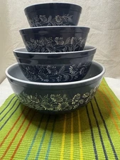 PYREX ALL Blue Colonial Mist Set-4 Nesting Mixing Bowls 401-404 (B)