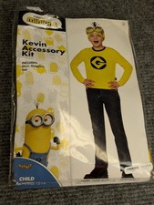 Spirit Halloween Minions Kevin Costume Accessory Kit Child Large 12-14 Shirt Hat