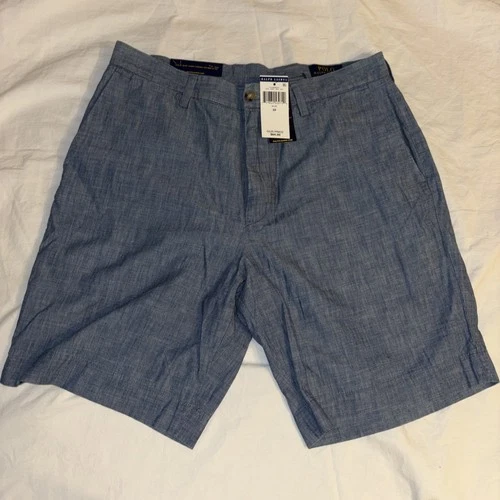 POLO Ralph Lauren Mens 32W Classic Fit Shorts Blue Chambray Cotton NWT $64.99