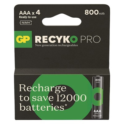 4891199212758 Batteries R03/AAA NI-MH 800mAh blister 4pcs. PRO GP Battery