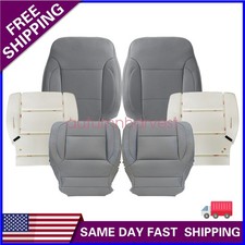 For 2014-2019 Chevy Suburban 1500 Front Bottom Top Seat Cover Foam Pad Gray