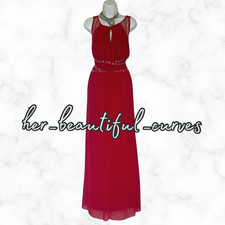 QUIZ KEYHOLE FRONT SHIMMERING BEADED MAXI EVENING PARTY DRESS SIZE 22