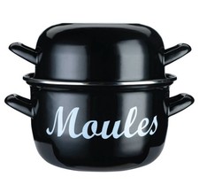 KitchenCraft World of Flavours Ceramic Coated Mediterranean Large Mussels Pot
