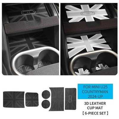 6 Stück für Mini Countryman U25 2024-2025 Tür Nut Matte Getränkehalter Pads